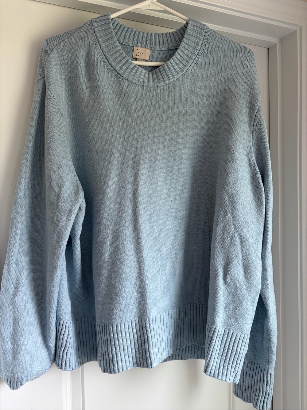 a new day Pale Blue Crewneck Sweater